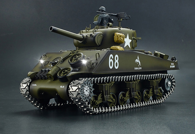 WWII American Remote Control Tank, M4 Sherman Radio Control Tank, Heng Long 3898-1 M4A3 Sherman RC Tank with Metal Tracks 2