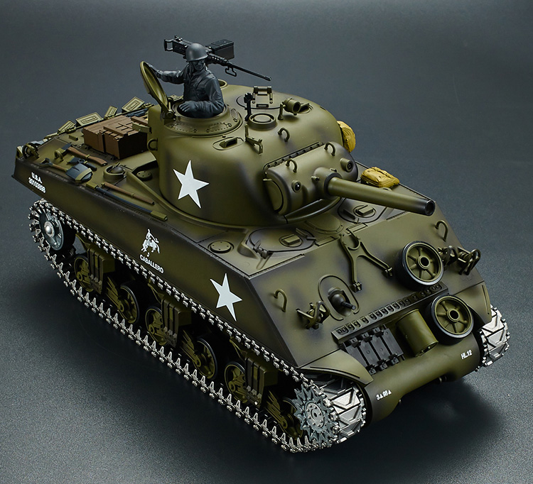 WWII American Remote Control Tank, M4 Sherman Radio Control Tank, Heng Long 3898-1 M4A3 Sherman RC Tank with Metal Tracks 4