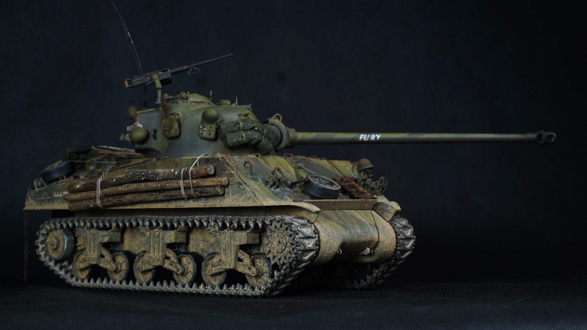 Sherman Fury World War II U.S.A. MEDIUM TANK Customized Paint, Build and Weathering Based on HENG-LONG HL-3898 Pro M4A3 Sherman Metal RC Tank