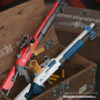 Flame Red Fire Burning Metal Texture UDL XM1014 Nerf War Gun, Benelli M4 Semi-Automatic Shotgun Toy Foam Blasters, Foam Dart Guns