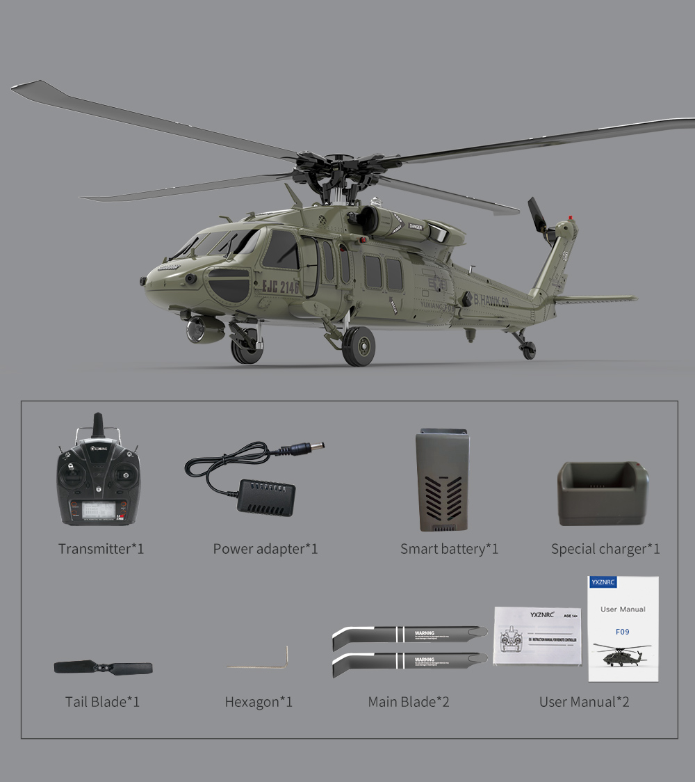 The Newest 2022 Upgrade, Sikorsky Aircraft UH-60 Black Hawk Military Helicopter Remote Control Scale Model, UH60 Blackhawk RC Helicopter