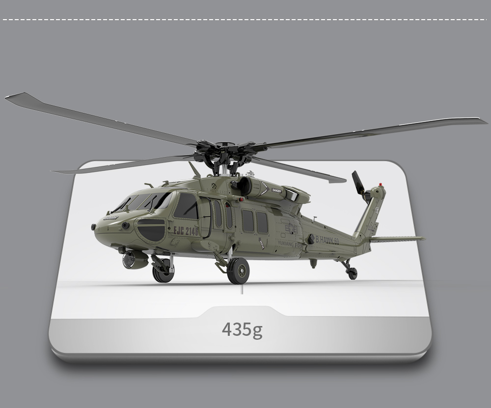 UH-60 Black Hawk RC Military Helicopter (Tactical Black AH-6 Attack 450 Size Helicopter)