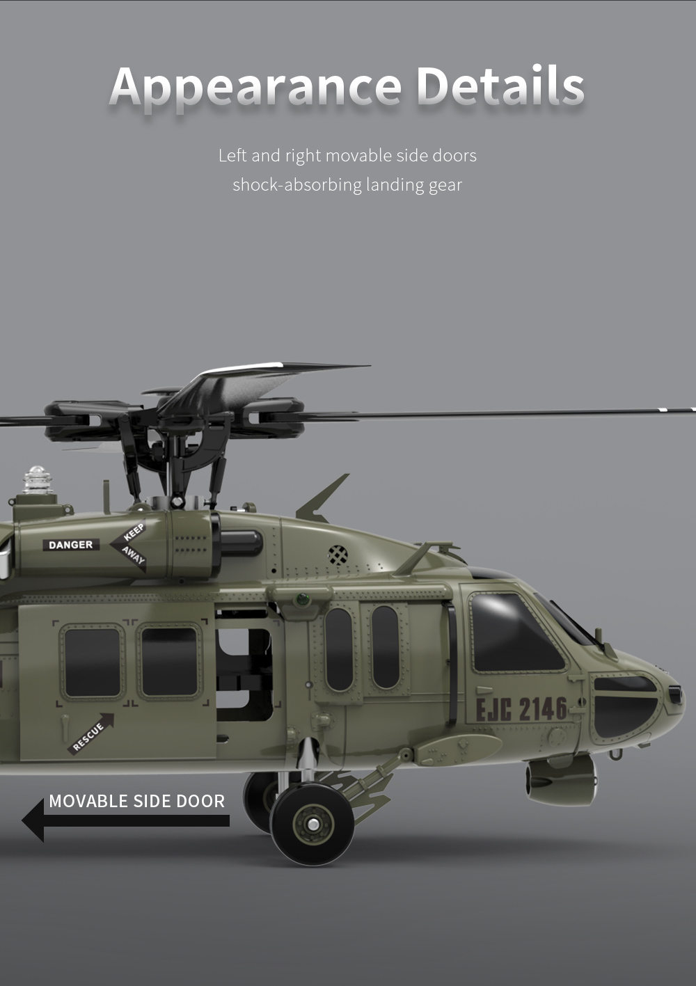 UH-60 Black Hawk RC Military Helicopter (large scale military rc helicopters, military rc helicopters for sale, big rc army helicopter)