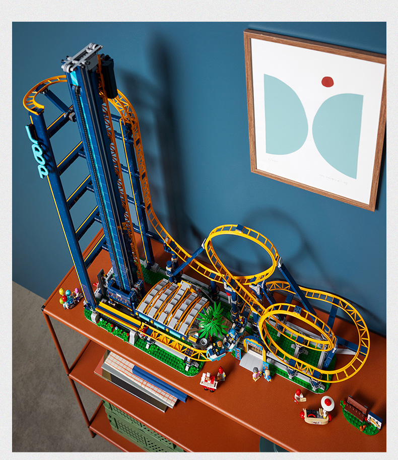Loop Coaster DIY Construction Toy, MOC 10303 Amusement Park Roller Coaster Custom Building Blocks
