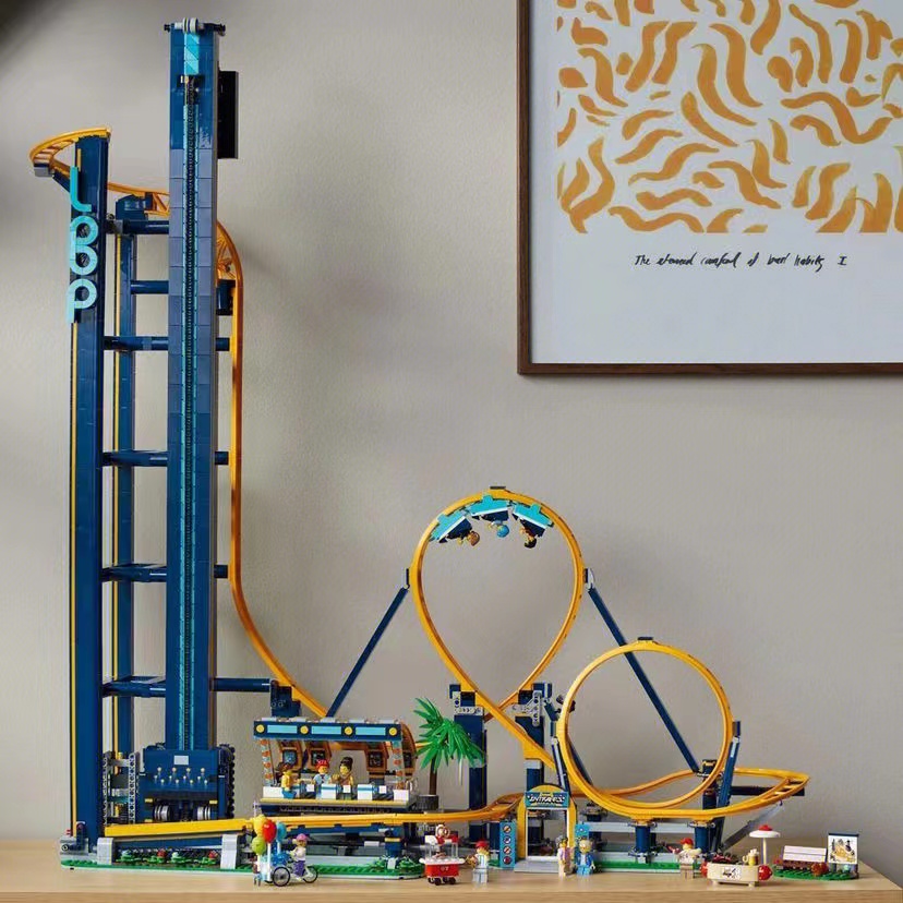 Loop Coaster DIY Construction Toy, MOC 10303 Amusement Park Roller Coaster Custom Building Blocks
