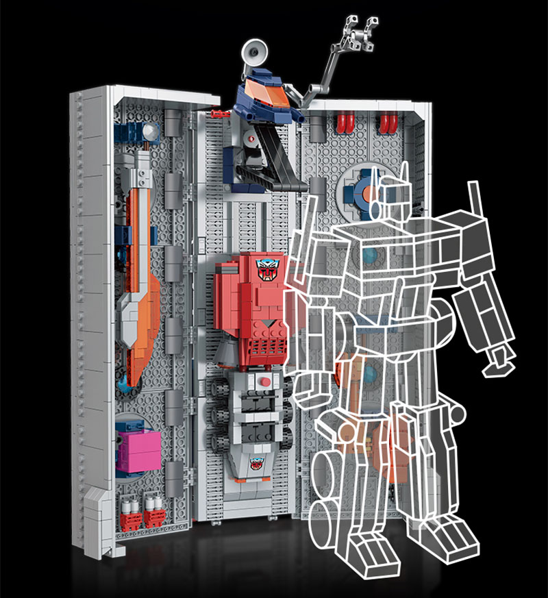 Building Block Toy Transformers Optimus Prime Auto-Converting Trailer with Roller, Optimus Prime Trailer building block Kit
