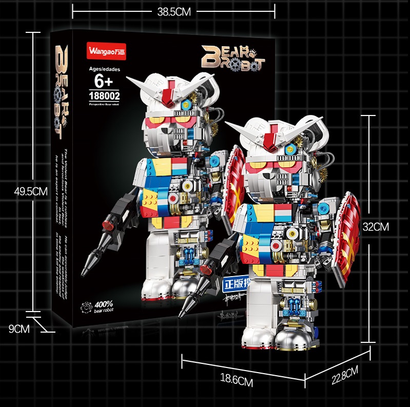 Gundam Violent Bear Building Blocks, Mechanical perspective violent bear, violent bear collection, violent bear doll