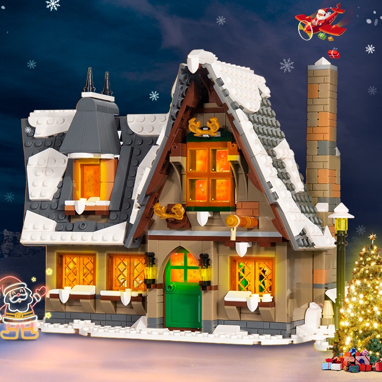 10267 Jingle Bells Creator Expert Christmas Cottage Building Block Set, Pretty Sweet Gingerbread House Building Toy, Best Gift