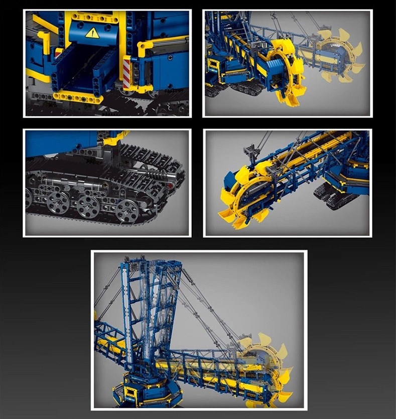 Extra Large 1.2 Meter Bucket Wheel Excavator Building Block Set, Remote-controlled giant earth-moving machines toy, RC Bucket Wheel Excavator building toy