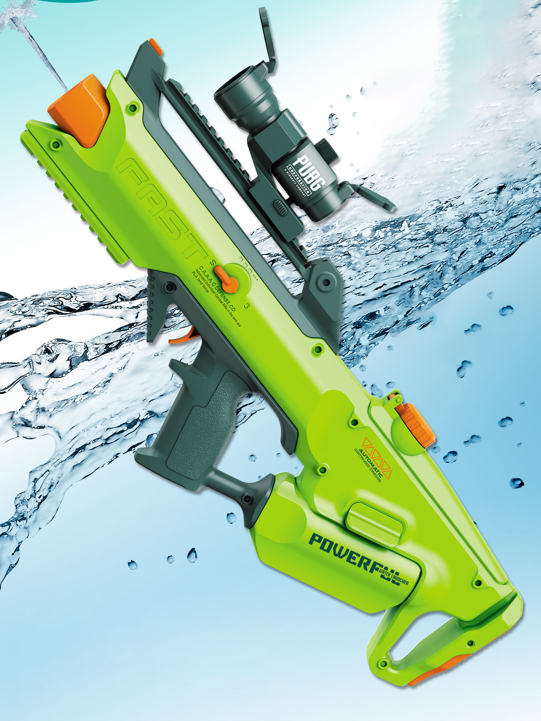 Green Blue Pink Water Gun, Electric automatic launch toy water weapon, Water Spray Toy Rifle, Outdoor Pool Water Toys, Pool Water toys children playing Water
