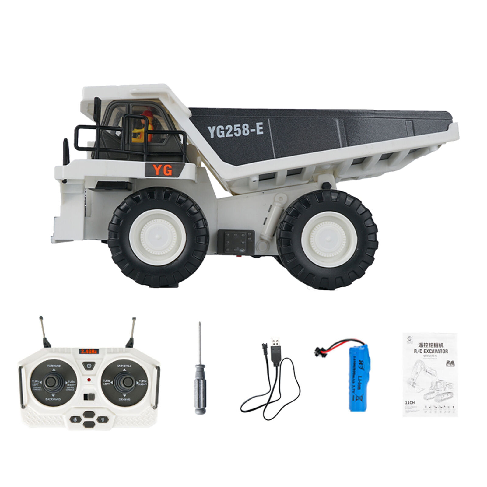 TOP HOT BEST RC Construction Vehicle Toys, High Simulation RC Dump Truck Toy with LED Light  Sound 2.4G RC Construction Truck Toy  for Kids