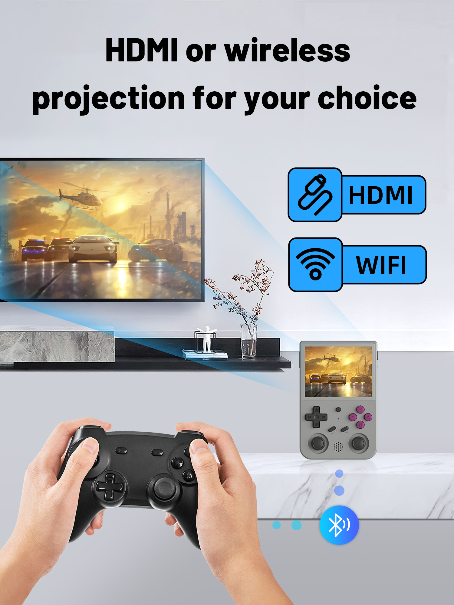 ANBERNIC RG353V 256GB 35000 Games Android Linux Dual OS Handheld Game Console LPDDR4 2GB RAM eMMC 5.1 32GB ROM 5G WiF BT4.2 3.5 inch IPS Full View Retro Video Game Player