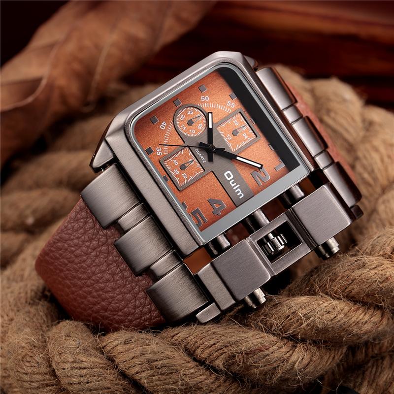 Free Shipping Men's Watches, Casual Style Metal Big Dial Heavy Steady Calm Temperament, Red Sports Watch, Dark Blue Outdoor Watch
