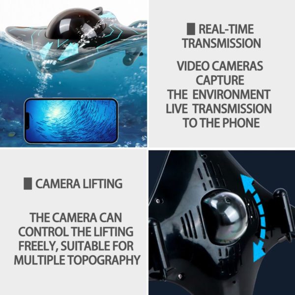 Free Shipping Losbenco RC Camera Boat with iOS & Android App Wireless Control, 6 CH Waterproof WiFi Remote Control Camera Boat for Pools and Lakes Real-Time Shoot, Water Camera Boat Toys for Adult Kids Age 8+
