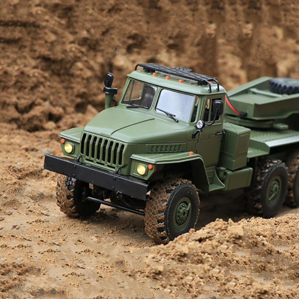 WPL B36-3 Transporter Ural 1/16 2.4G 6WD RTR Rc Car Military Truck With Trailer Rock Crawler Vehicle Models Toy Proportional Control