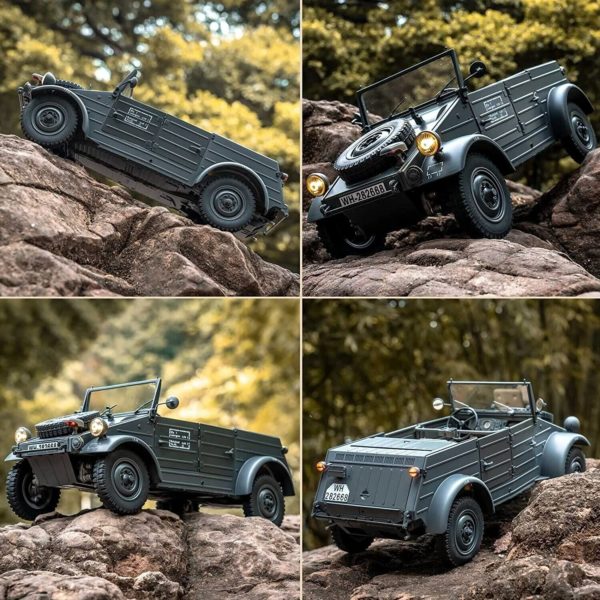 TYPE 82 KÜBELWAGEN Model Car RC Car, Hobby RC Crawler, 1/12 Scale TYPE82 KUBELWAGEN 4WD RTR Remote Control RC Military Car Army Toy, 2.4GHZ RADIO with LED Lights for Adults