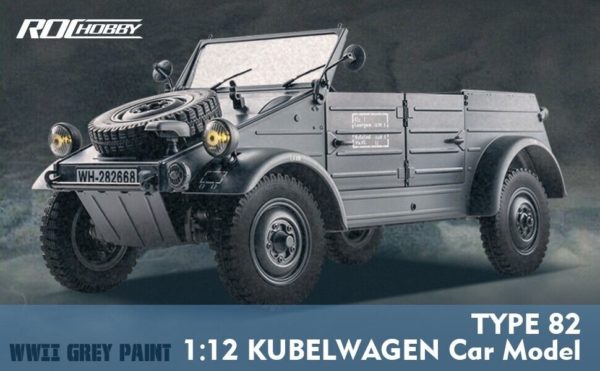 TYPE 82 KÜBELWAGEN Model Car RC Car, Hobby RC Crawler, 1/12 Scale TYPE82 KUBELWAGEN 4WD RTR Remote Control RC Military Car Army Toy, 2.4GHZ RADIO with LED Lights for Adults