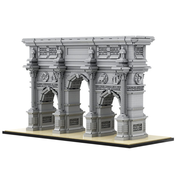 7627 PCS Arc de Triomphe in Paris, France, the Imperial Arch, a landmark building model, assembled building blocks toy