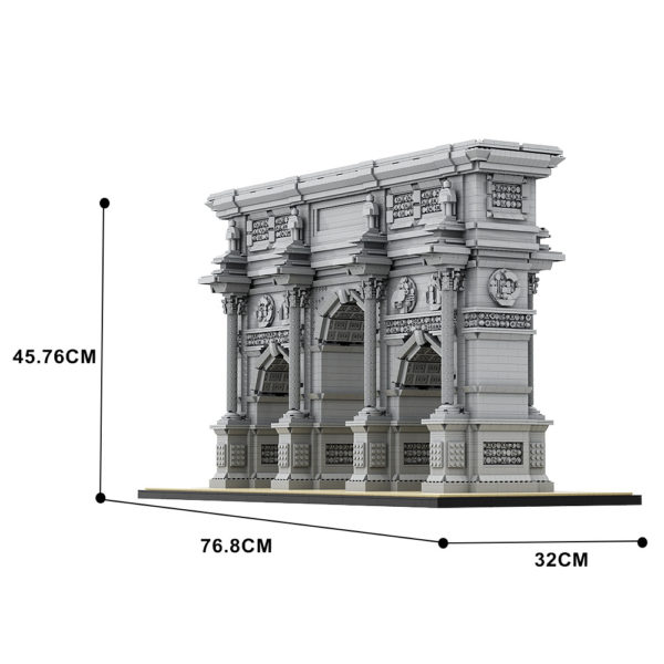 7627 PCS Arc de Triomphe in Paris, France, the Imperial Arch, a landmark building model, assembled building blocks toy - Image 2