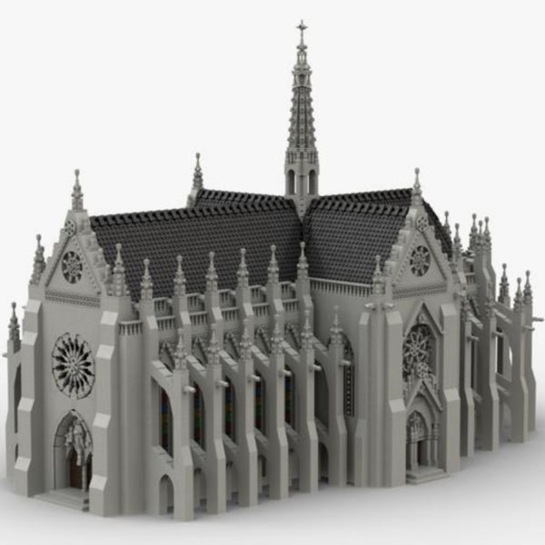 17992 PCS MOC French Notre Dame Saint Remi Cathedral Abbey Building Assembling Building Blocks Toys