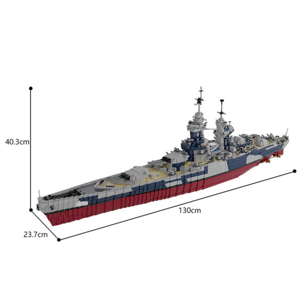 10803 PCS French World War II Richelieu battleship warship model MOC-163300 assembly building block toys - Image 2