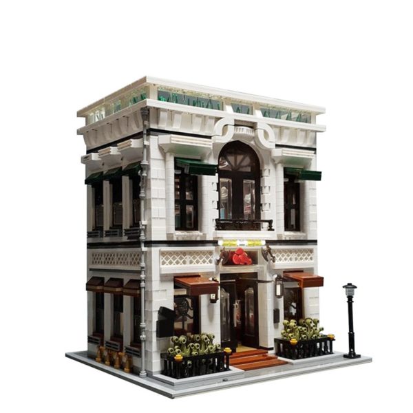 3826 PCS MOC European seafood restaurant Western food lobster restaurant hotel building street scene model assembly building blocks toys