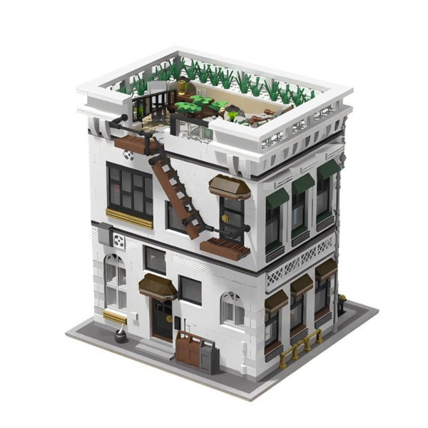 3826 PCS MOC European seafood restaurant Western food lobster restaurant hotel building street scene model assembly building blocks toys - Image 4