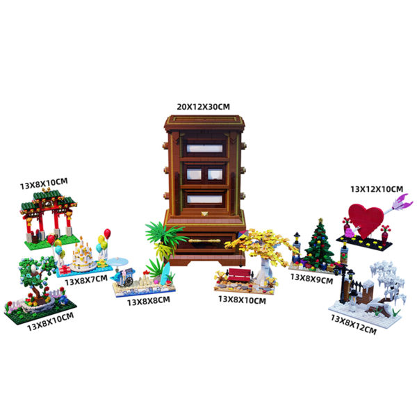 3032 PCS MOC assembled building block toys creative rotating four seasons time calendar old-fashioned holiday calendar desktop ornaments - Image 3