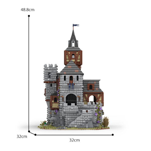 4228 PCS MOC assembled building blocks toys medieval castle clock tower city fortress wall fortress building street scene - Image 2