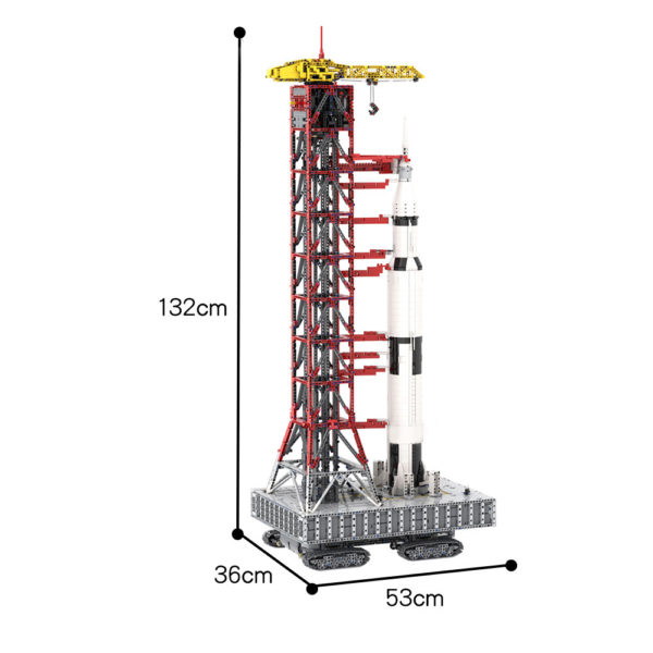 7702 PCS MOC assembly building block toys 92176 Apollo Saturn V rocket launcher transport vehicle 21309 - Image 2