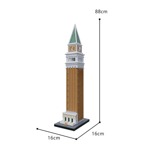 4184 PCS MOC assembly building block toys Italy Venice St. Mark's bell tower landmark building street scene model - Image 2