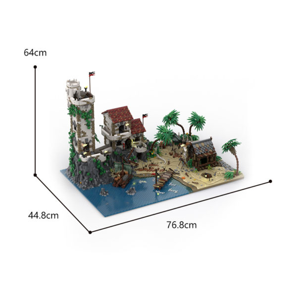 8104 PCS MOC assembly building blocks toys Barracuda Bay Pirate Island Harbor Island Base Watchtower Scene Assembly Model - Image 2