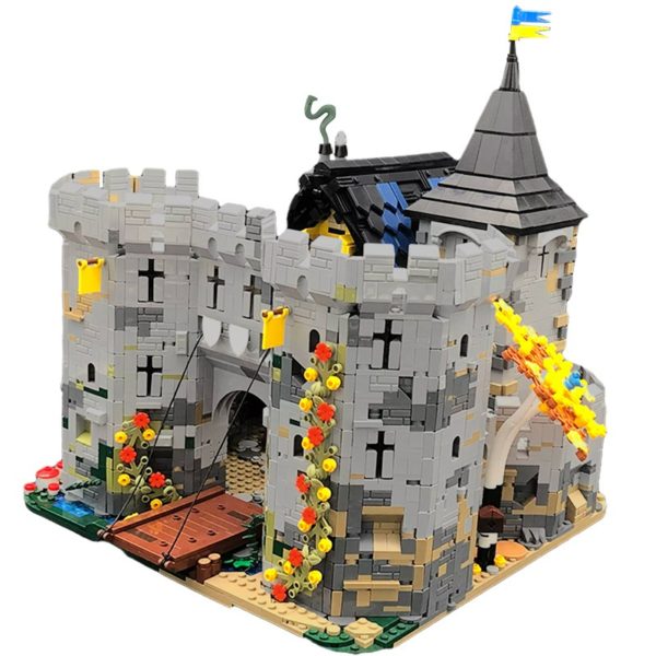 5812 PCS MOC assembly building blocks toys Black Hawk Fortress Medieval Knight Castle Building Street Scene Assembly Model - Image 7