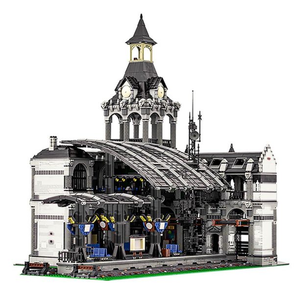 12698 PCS MOC assembly building blocks toys European modern train station railway station building city street scene model