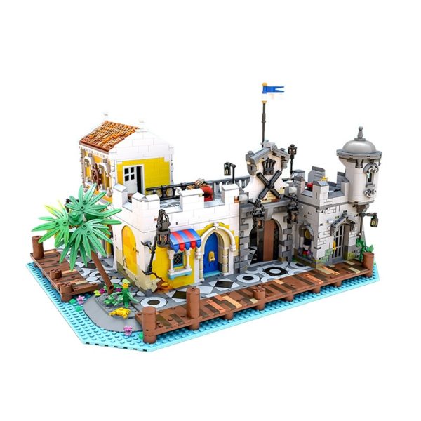 3894 PCS MOC assembly building blocks toys European port town seaside castle town resort building street scene