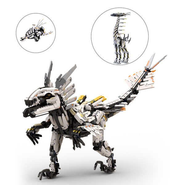 7030 PCS MOC assembly building blocks toys horizon west desperate claw beast mechanical beast dragon mount assembly model - Image 7