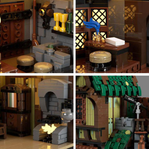 5152 PCS MOC assembly building blocks toys medieval modular blacksmith shop tavern building street scene assembly model - Image 5