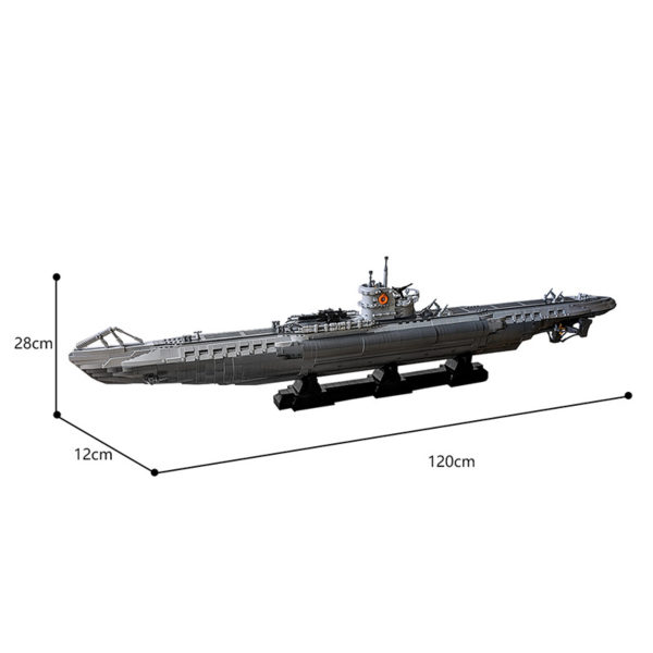 4742 PCS MOC assembly building blocks toys military German Navy large U-boat Type VII submarine model - Image 2