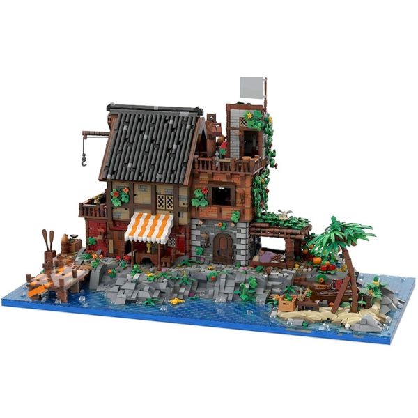 8629 PCS MOC assembly building blocks toys pirate Van Dyke Island base stronghold pier shelter building street view