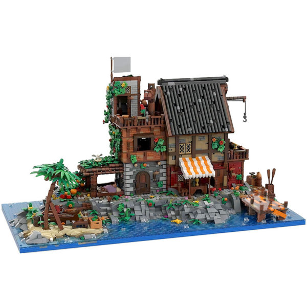 8629 PCS MOC assembly building blocks toys pirate Van Dyke Island base stronghold pier shelter building street view - Image 3