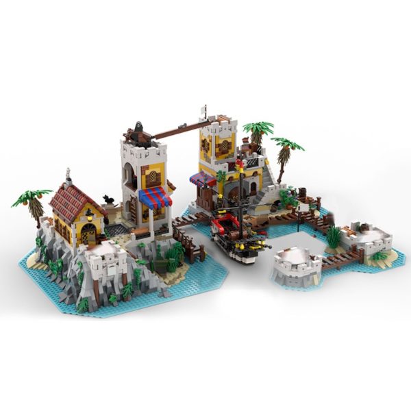 4531 PCS MOC assembly building blocks toys pirate island empire trade station officers and soldiers merchant port model compatible with 6277