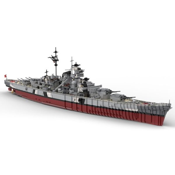 7164 PCS MOC assembly building blocks toys sea military World War II German Bismarck battleship main cruiser ship