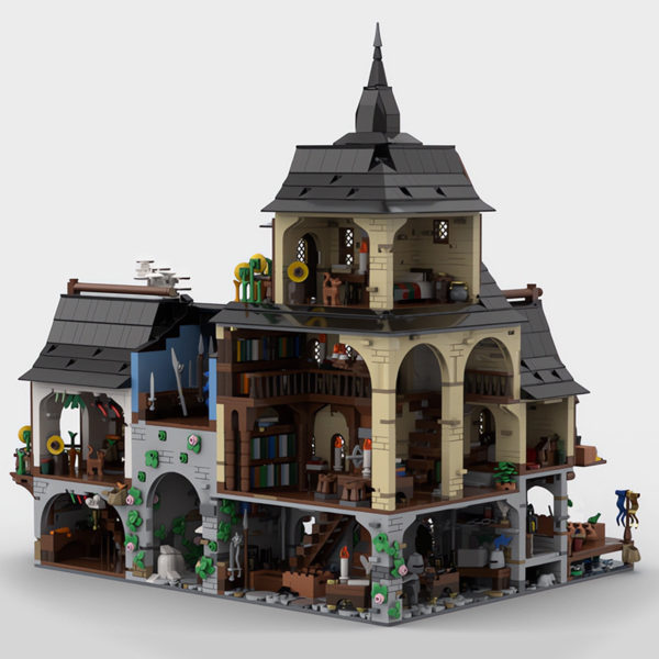 4698 PCS MOC building block toys European medieval town center city town market building street scene - Image 3