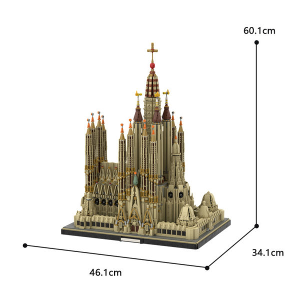 10055 PCS MOC building blocks toys Barcelona Sagrada Familia Cathedral Gothic architecture - Image 2