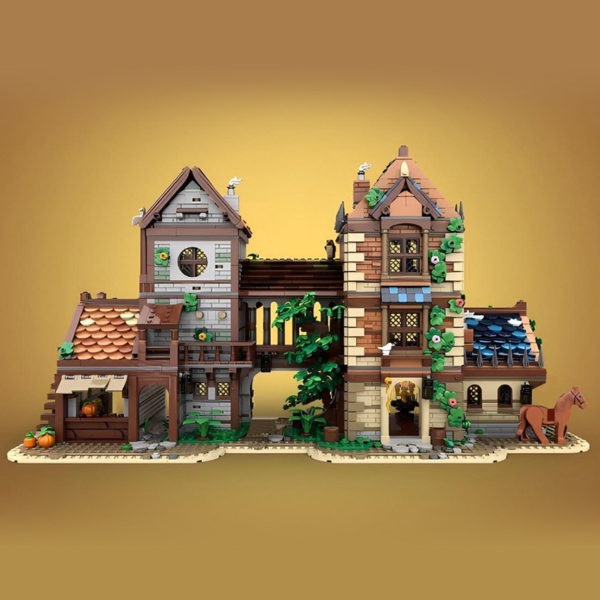 3906 PCS MOC medieval castle town street tavern shop cell building model assembly building blocks toys - Image 4