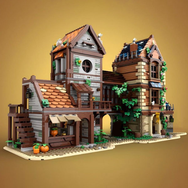 3906 PCS MOC medieval castle town street tavern shop cell building model assembly building blocks toys - Image 3