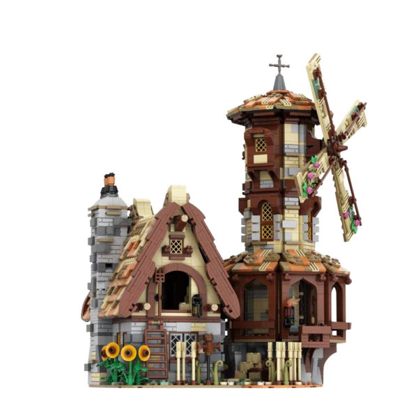 2707 PCS MOC Medieval castle windmill building model MOC-138190 assembly building blocks toy