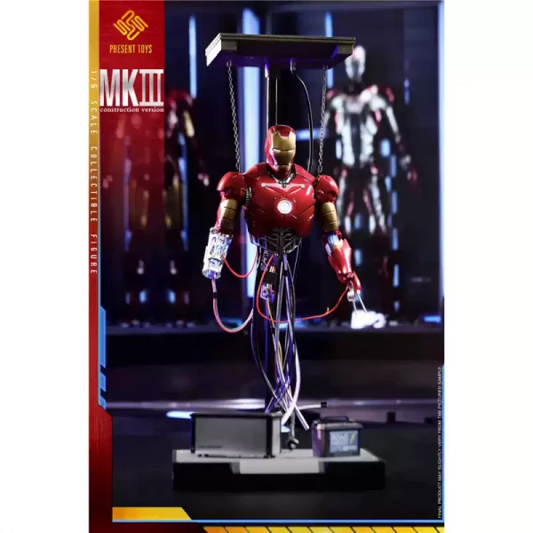 PRESENT TOYS 1/6 Iron Man Collectible Series MK3 Paraplegic Battle Damaged Iron Man Model - Image 4