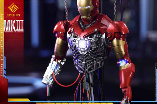 PRESENT TOYS 1/6 Iron Man Collectible Series MK3 Paraplegic Battle Damaged Iron Man Model