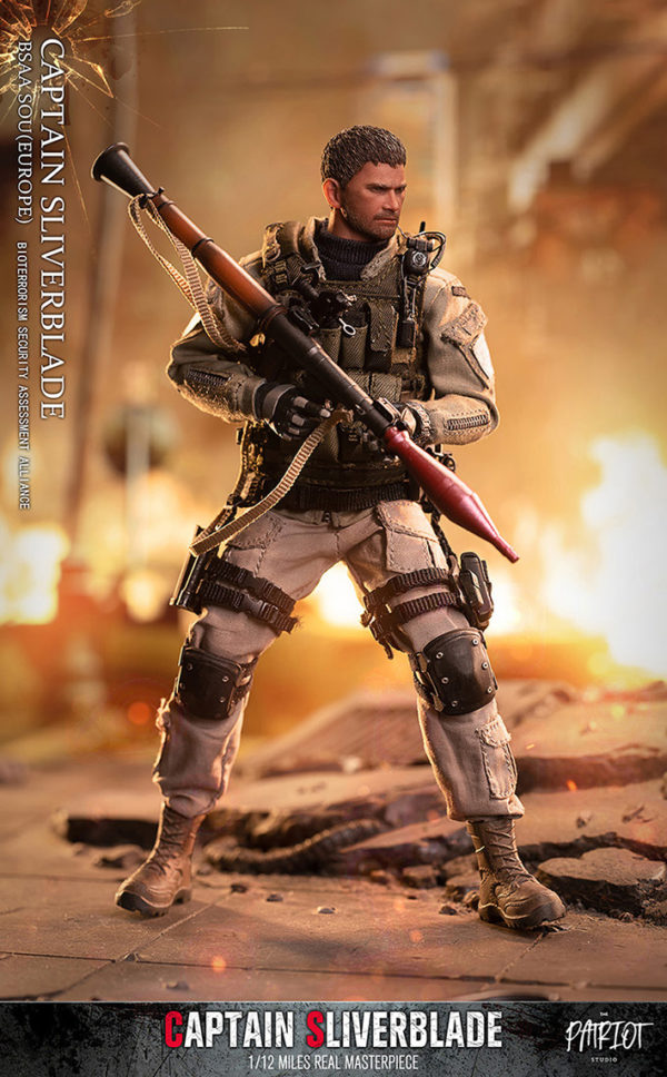 With scenes Diorama / Patriot studio 1/12 Resident Evil Chris Captain Silver Blade Military Doll - Image 9